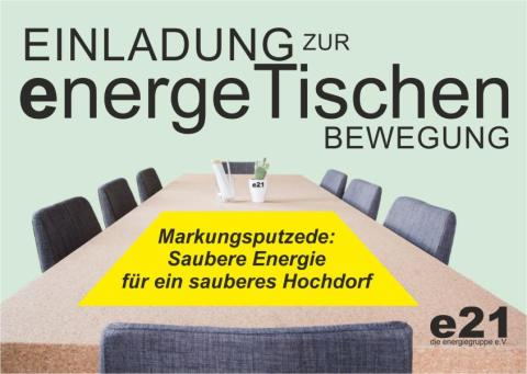 Bild zeigt Tisch mit Auflage, auf der das Motto steht.