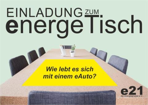 Bild zeigt Tisch mit Auflage, auf der das Thema des Abends steht.